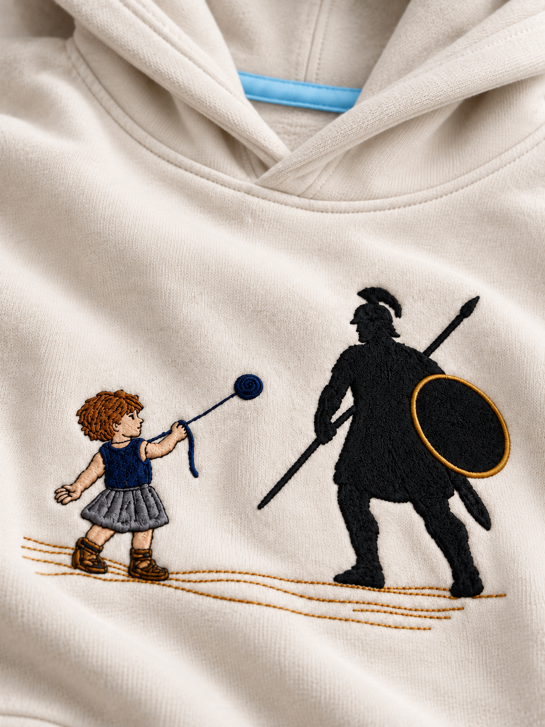 David & Goliath "Courage Over Fear" Embroidered Kids Hoodie - Vanilla product image
