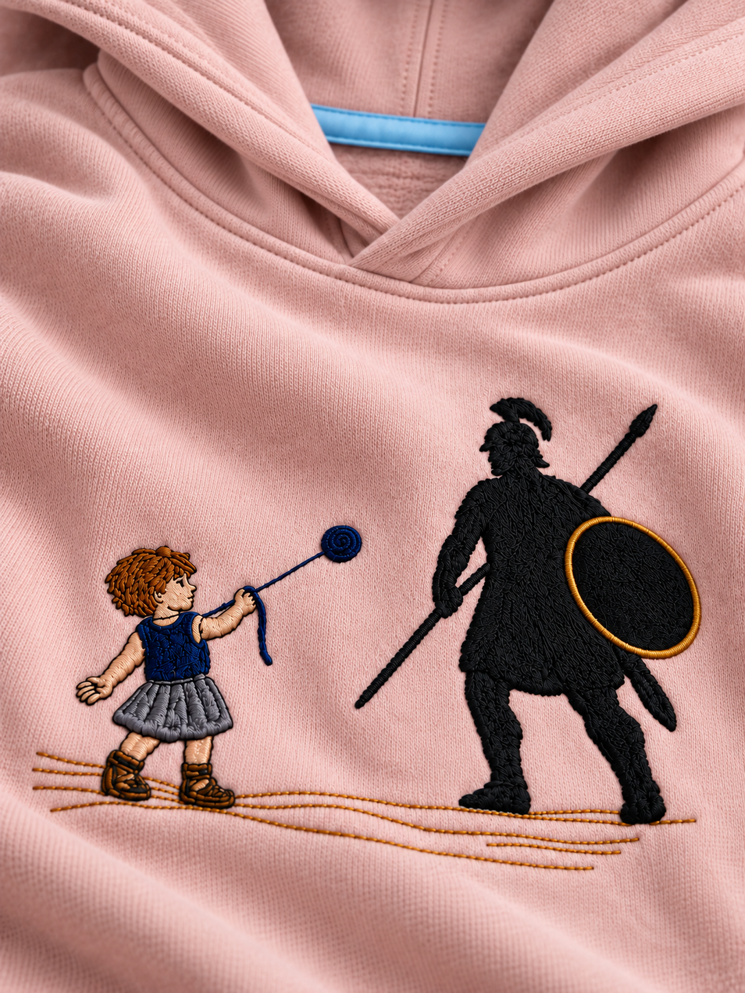 David & Goliath "Courage Over Fear" Embroidered Kids Hoodie - Pink product image