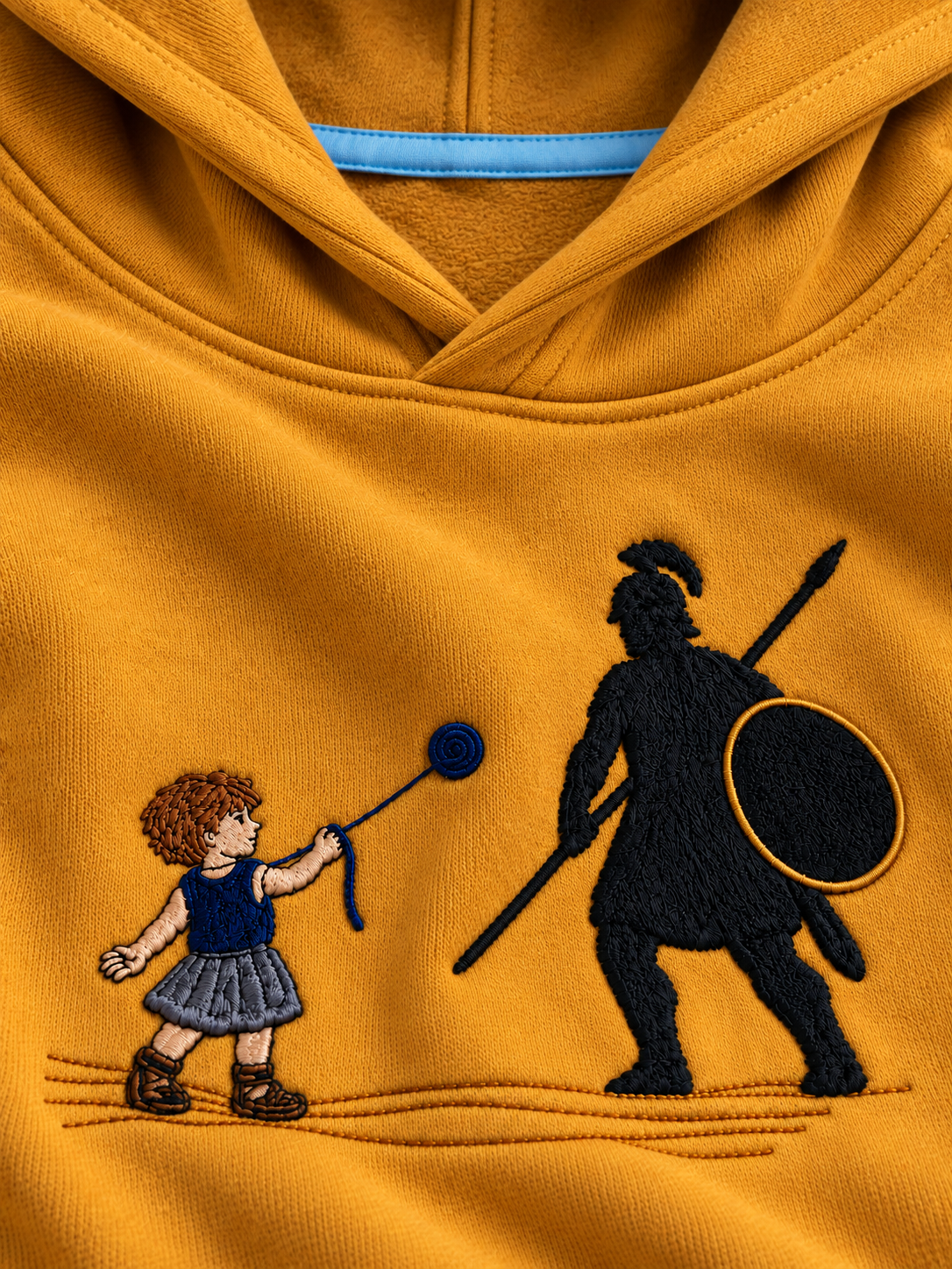 David & Goliath "Courage Over Fear" Embroidered Kids Hoodie - Mustard product image