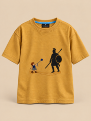 David & Goliath "Courage Over Fear" Embroidered Kids T-Shirt - Mustard