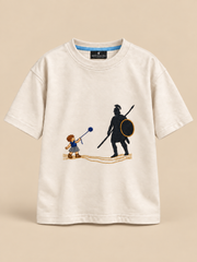 David & Goliath "Courage Over Fear" Embroidered Kids T-Shirt - Vanilla