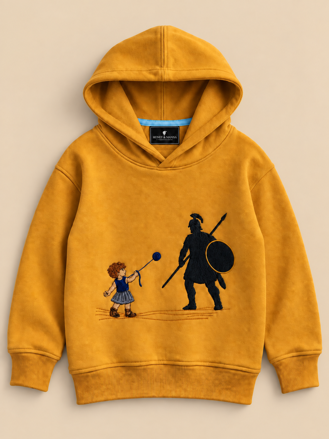 David & Goliath "Courage Over Fear" Embroidered Kids Hoodie - Mustard product image