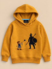 David & Goliath "Courage Over Fear" Embroidered Kids Hoodie - Mustard