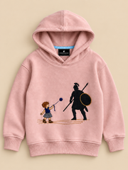 David & Goliath "Courage Over Fear" Embroidered Kids Hoodie - Pink