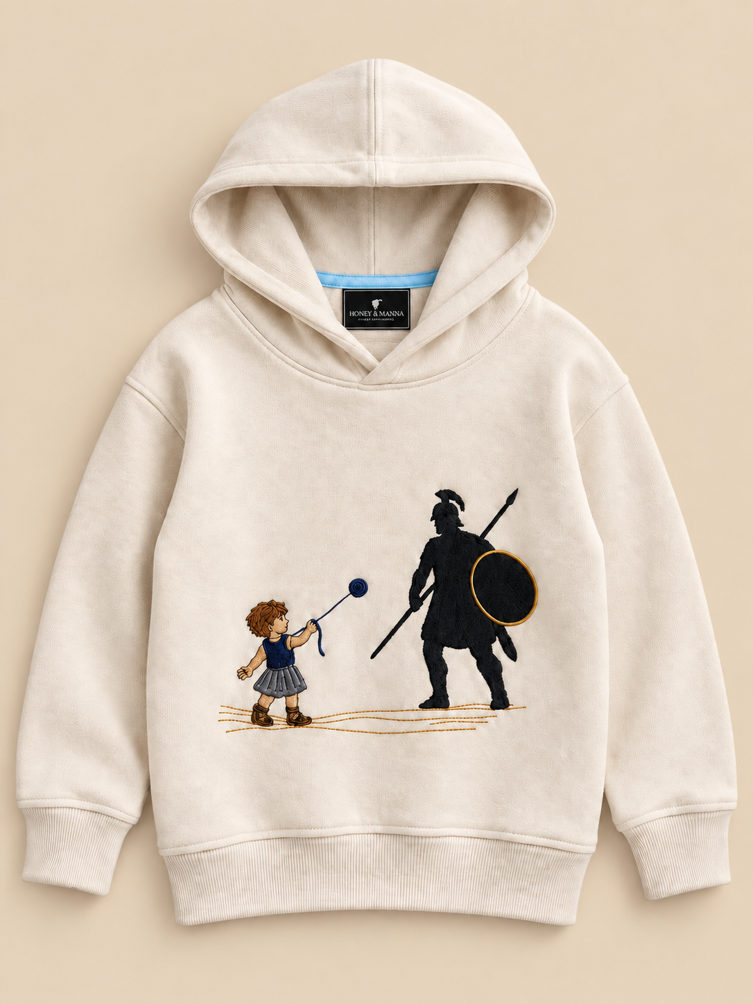 David & Goliath "Courage Over Fear" Embroidered Kids Hoodie - Vanilla product image