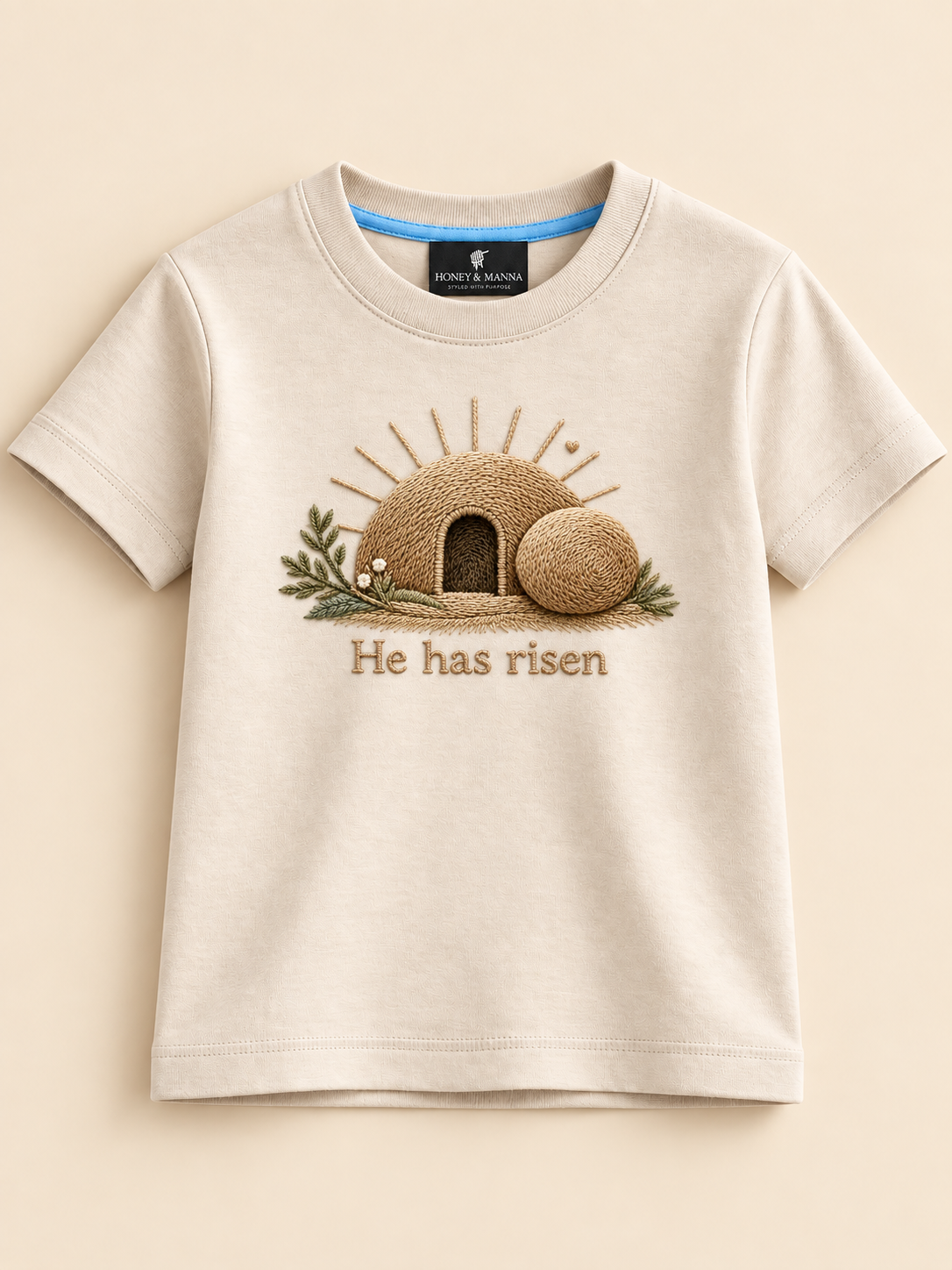 He Has Risen "The Empty Tomb" Embroidered Kids T-Shirt
