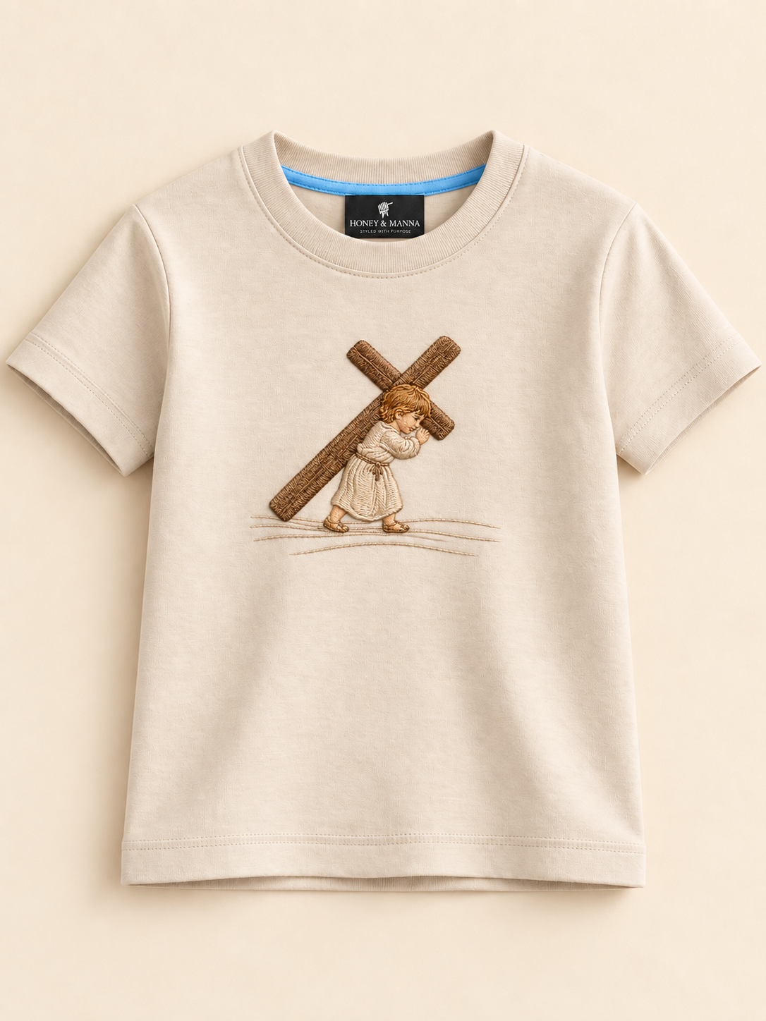 Follow Me "Carry Your Cross" Embroidered Kids T-Shirt