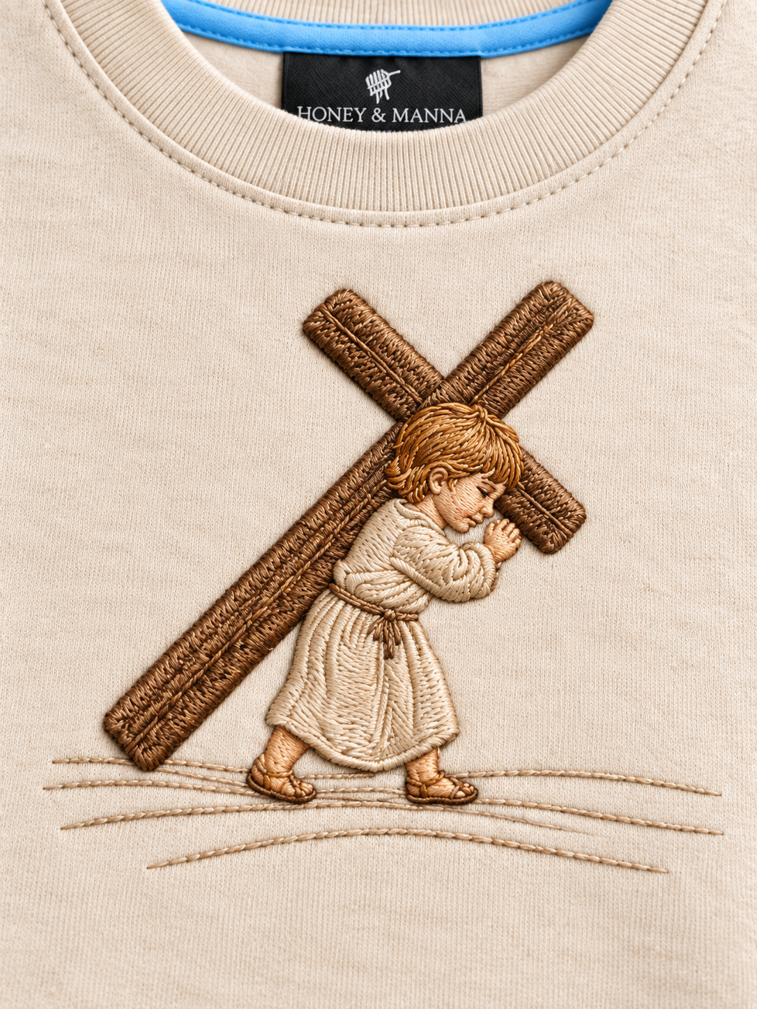 Follow Me "Carry Your Cross" Embroidered Kids T-Shirt