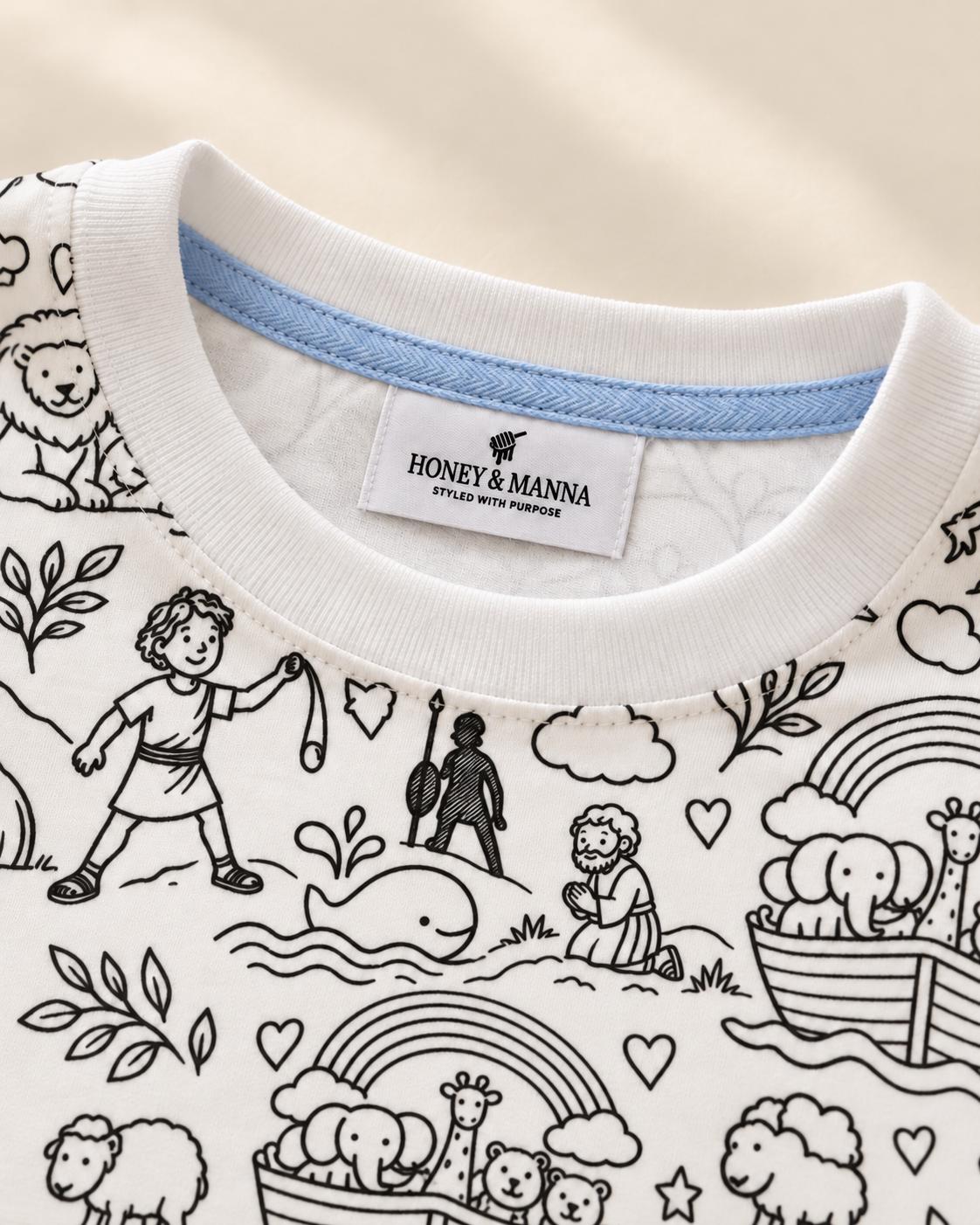 Honey & Manna “Color the Story” Bible Stories Kids Pajama Set